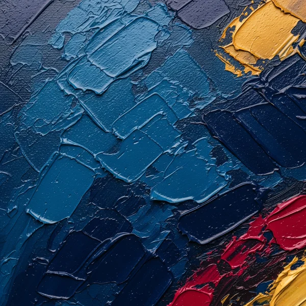 Close-up of rich oil painting texture and brushstrokes