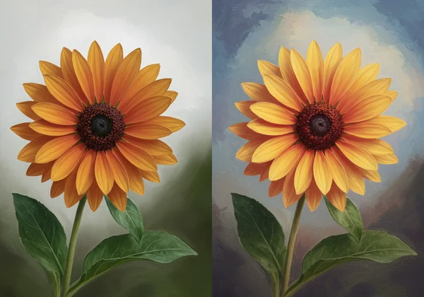 High-resolution photo converted into a detailed painting