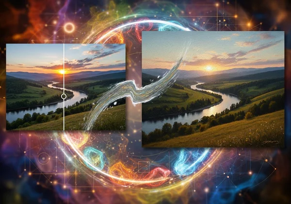 Photo transforming into a beautiful oil painting