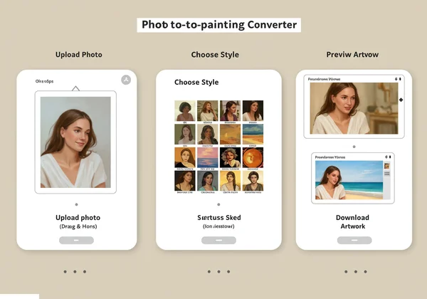 User-friendly interface of a photo to painting converter