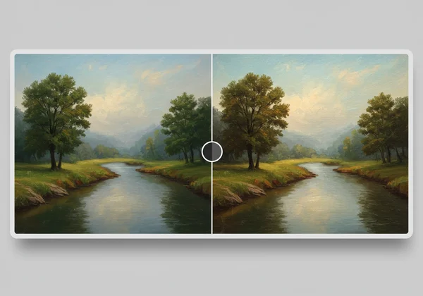Preview slider showing photo before and after AI painting.