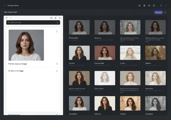 AI photo to painting tool interface with style options