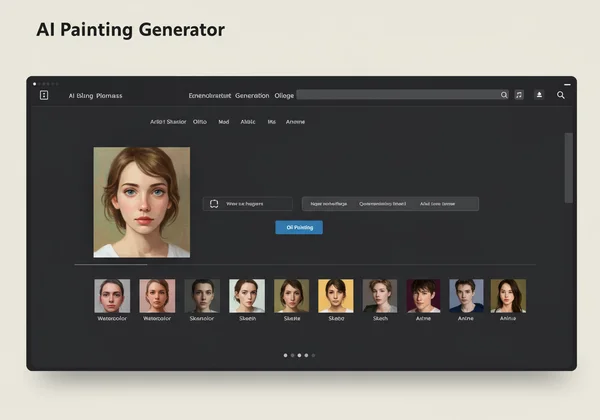 AI painting generator interface with style options selected