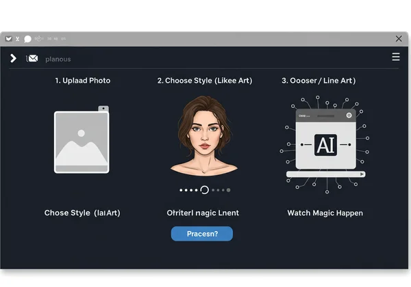 User interface for AI line art generation with steps