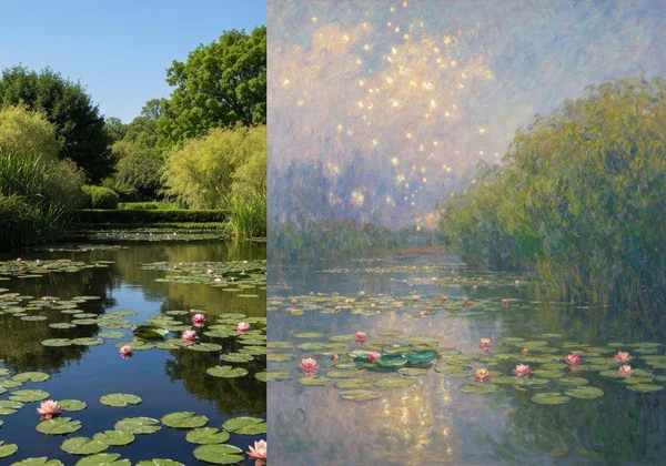 Foto verwandelt sich mit KI in ein wunderschönes Gemälde im Monet-Stil