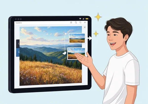 एआई से फोटो को पेंटिंग में बदलता उपयोगकर्ता