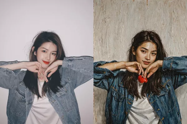 Photo transformed into various painting styles