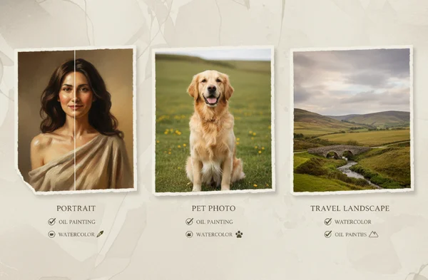 Portrait and landscape style choices